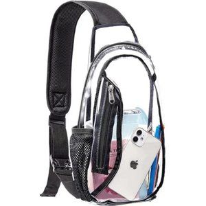 New Clear Sling Bag, Stadium Approved Small PVC Crossbody Backpack